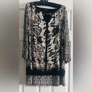 Style & Co Women’s Key Hole Detail Scoop Neck 3/4 Sleeve Tunic, 0X, snakeskin